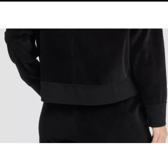 JoyLab Womens Relaxed Fit Sweatshirt Velour Long Sleeve Cropped Black Size S - Picture 4 of 8